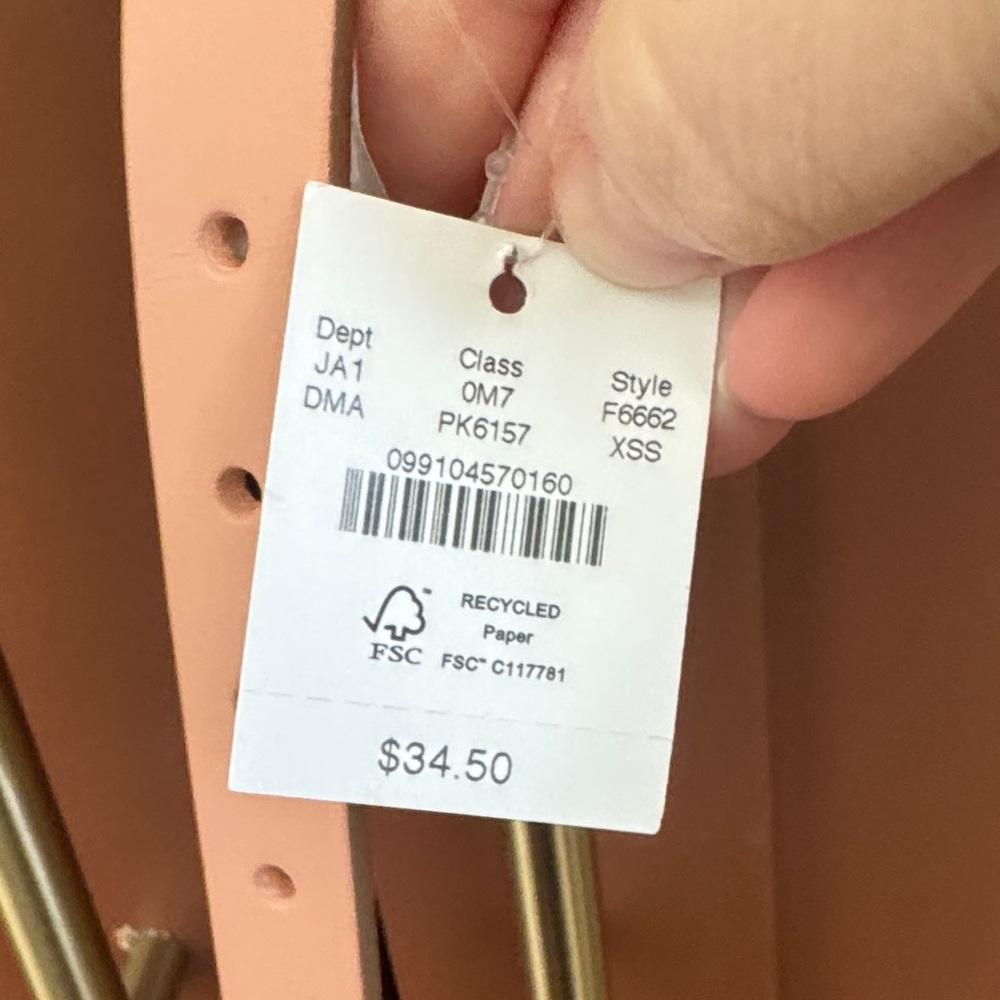 J. Crew Soft Coral Belt